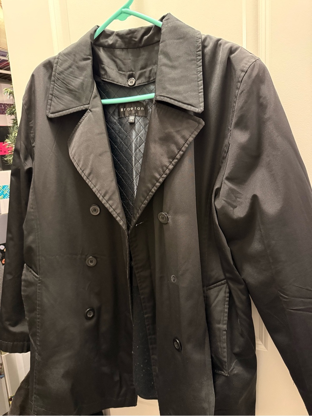 Braetan Women’s Black Double-Breasted Trench Jacket